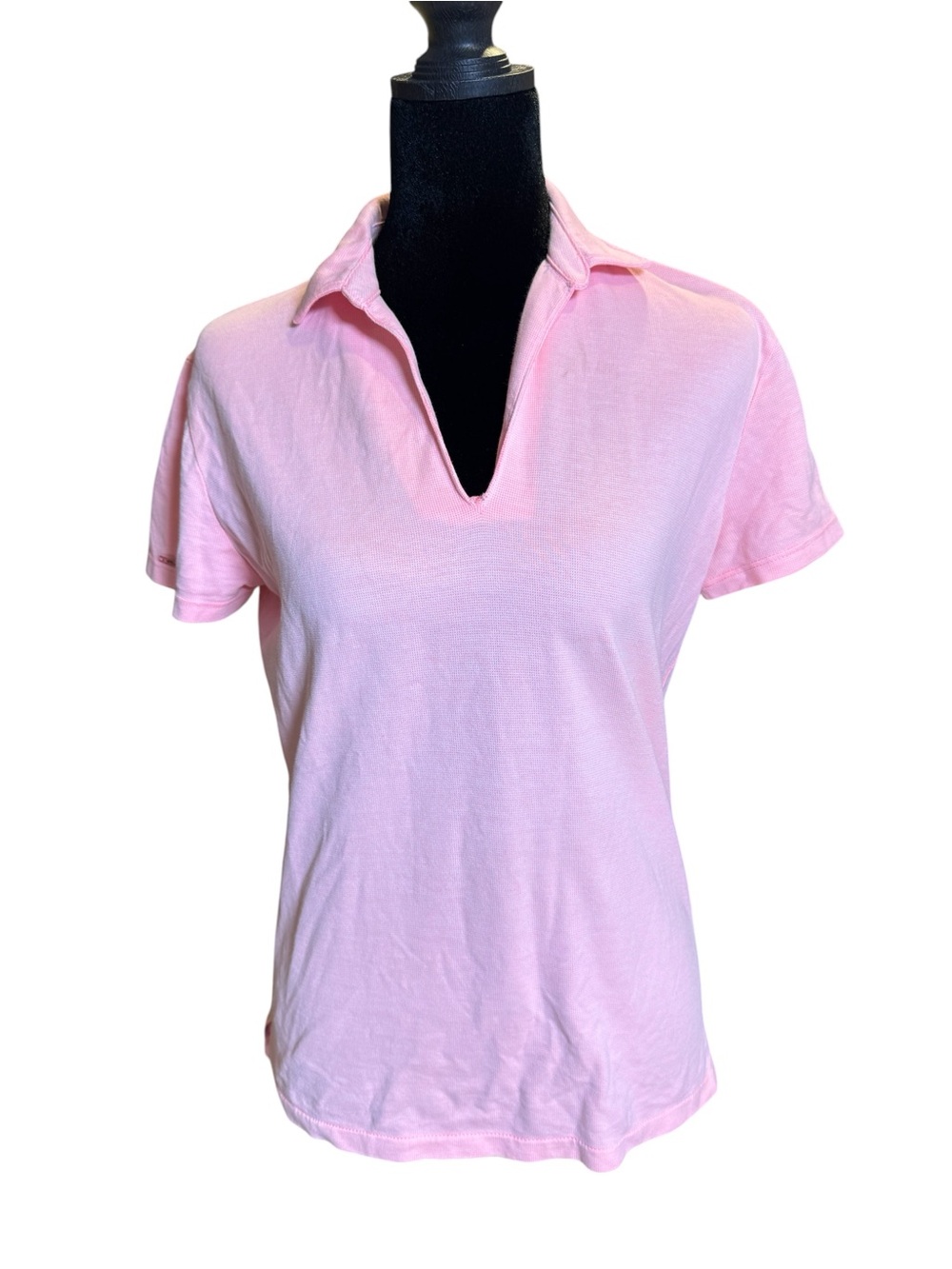 Polo Golf Ralph Lauren Pink Pima Cotton‎ V-Neck Polo Shirt Womens Small